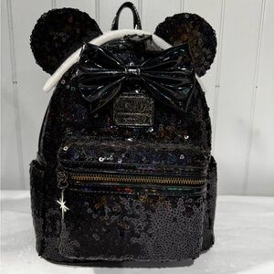 Loungefly X LASR Disney Celestial Dreams Black Sequin Minnie Mouse Backpack